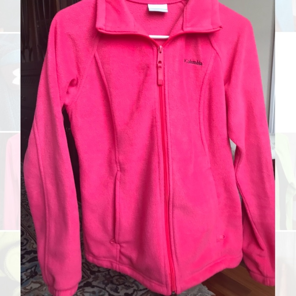 Columbia Women Pink Zip-Up Fleece Jacket